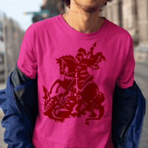 Camiseta rosa Silhueta de São Jorge