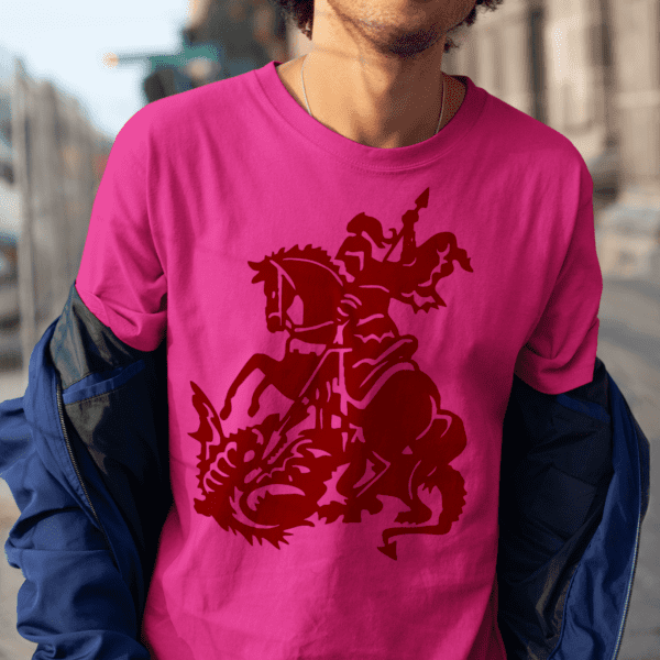 Camiseta rosa Silhueta de São Jorge