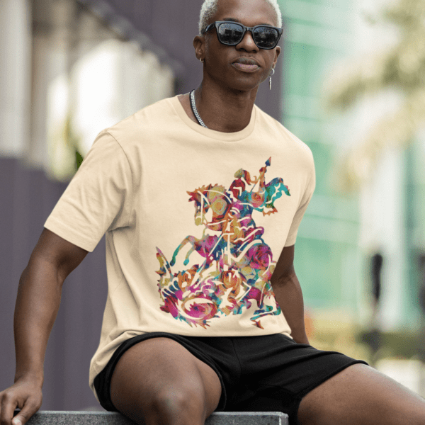 Camiseta bege São Jorge florido
