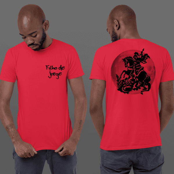Camiseta vermelha São Jorge e lua