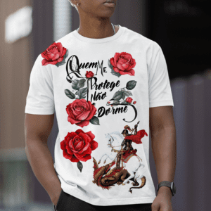 Camiseta Quem me protege não dorme São Jorge