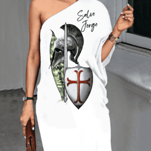 Vestido ombro único Armas de São Jorge