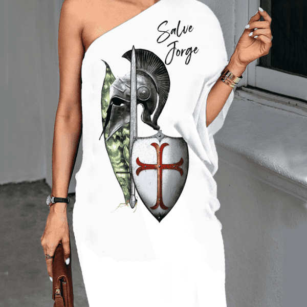 Vestido ombro único Armas de São Jorge
