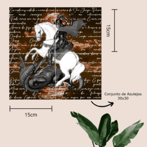 Conjunto de Azulejos São Jorge com Oração