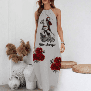 Vestido de alça São Jorge com rosas