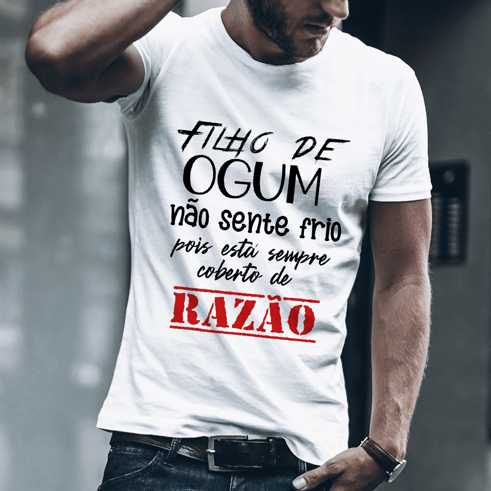 Camiseta Filho de Ogum coberto de razão