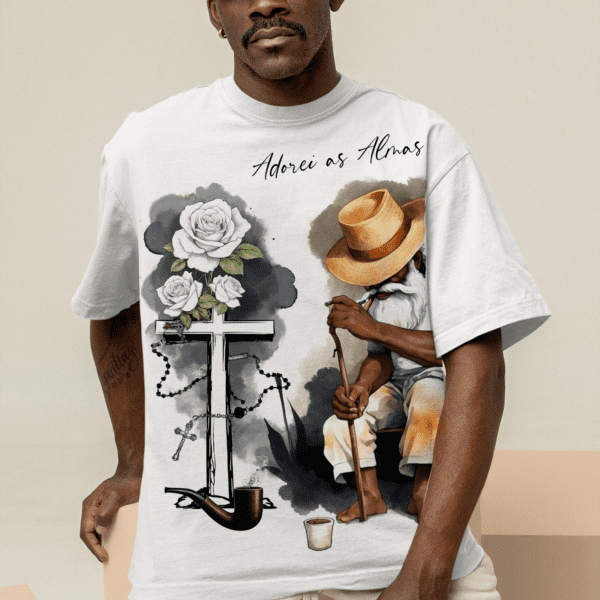 Camiseta Preto Velho estampa total