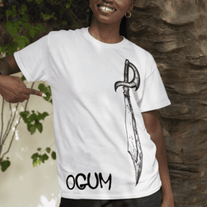 Camiseta Ogum espada lateral