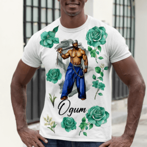 Camiseta Ogum e flores
