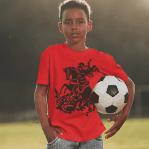 Camiseta infantil vermelha São Jorge tradicional