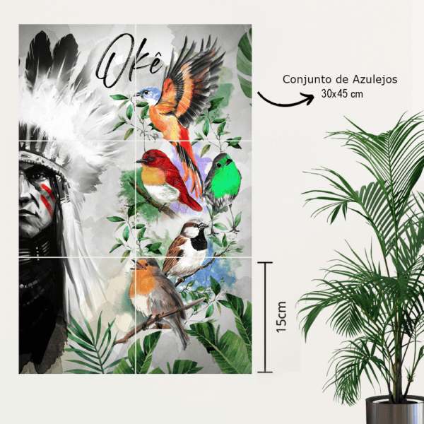 Conjunto de azulejos Okê Caboclo