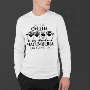 Camiseta de manga longa de Axé ovelha macumbeira
