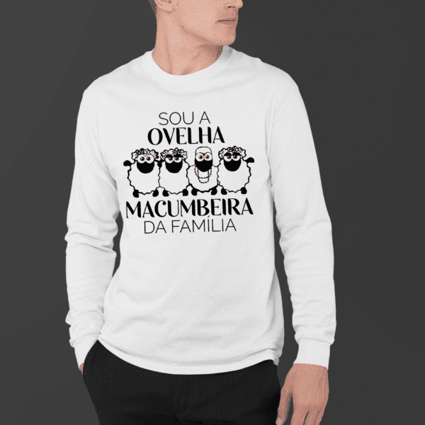 Camiseta de manga longa de Axé ovelha macumbeira