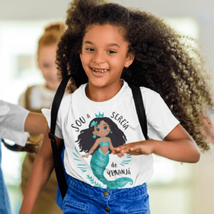 Camiseta Infantil Sereia De Yemanjá