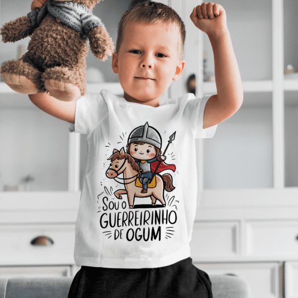 Camiseta infantil Ogum guerreirinho