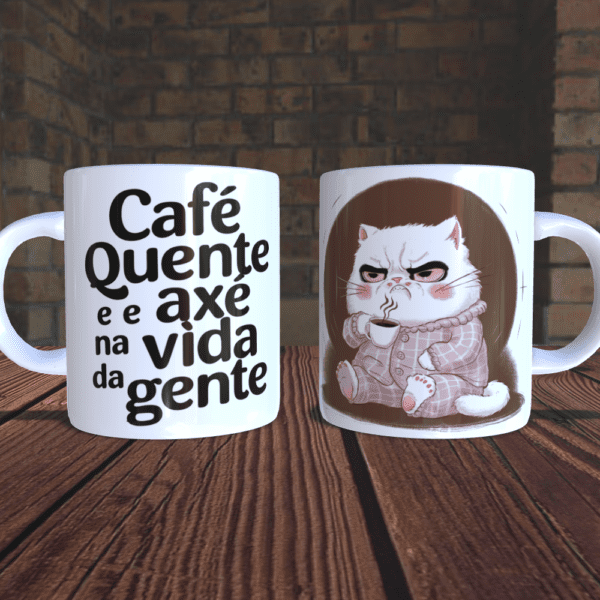 Caneca axé e gatinho