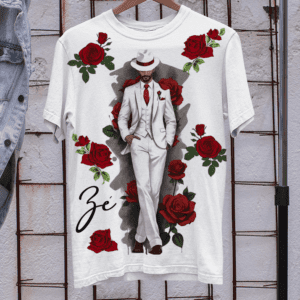Camiseta Zé Pilintra com rosas
