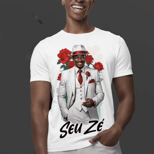 Camiseta Seu Zé Pilintra com rosas