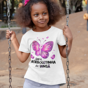 Camiseta infantil borboletinha de Iansã