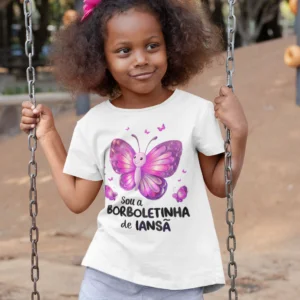 Camiseta infantil borboletinha de Iansã
