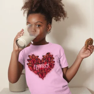Camiseta infantil rosa bebê Coração de Iansã