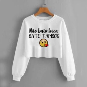 Moletom cropped de Axé Não bato boca