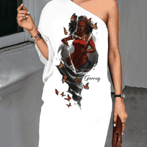 Vestido ombro único Iansã no furacão