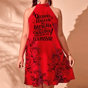 Vestido rodado Iansã frase