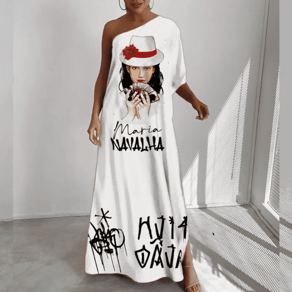 Vestido longo ombro único Maria Navalha