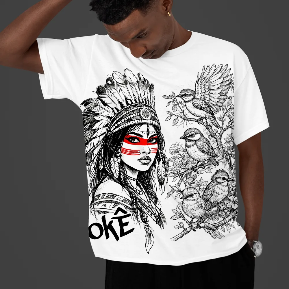 Camisa Cabocla e pássaros