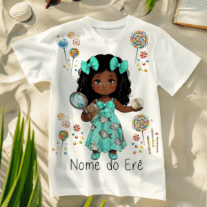 Camiseta Erê de Yemanjá vestido azul
