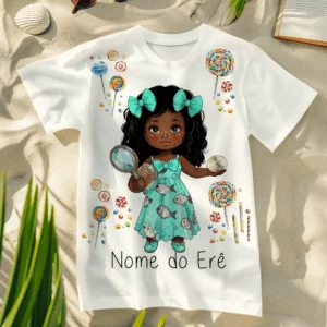 Camiseta Erê de Yemanjá vestido azul