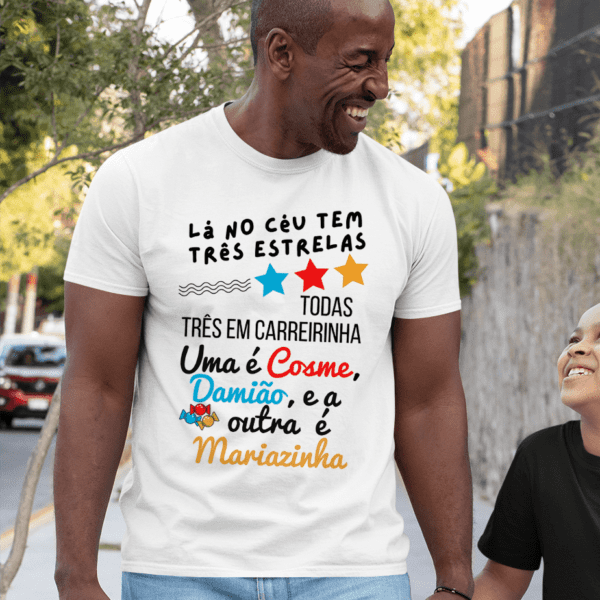 Camiseta Cosme e Damião e Mariazinha