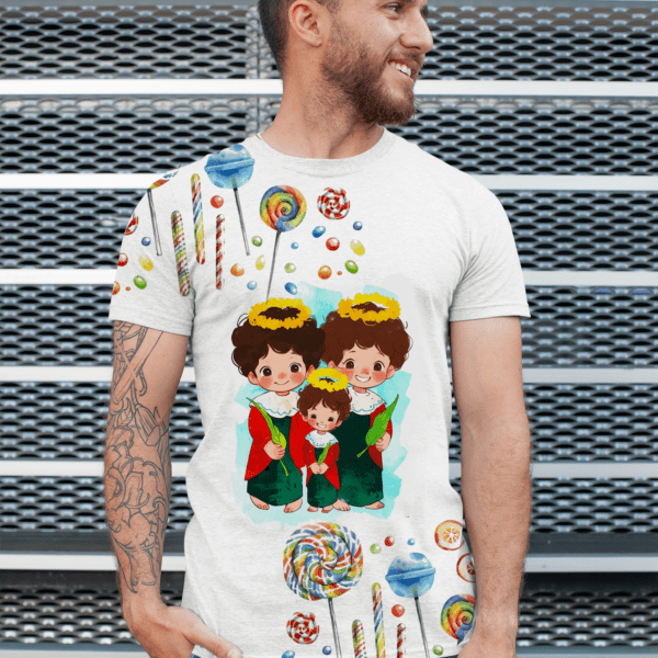 Camiseta Cosme Damião e Doum doces