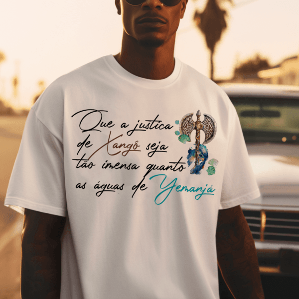 Camiseta frase Yemanjá e Xangô