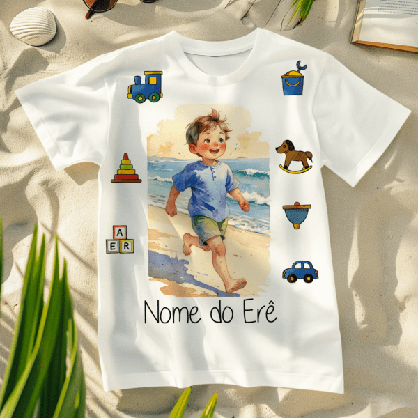 Camiseta Erê na praia