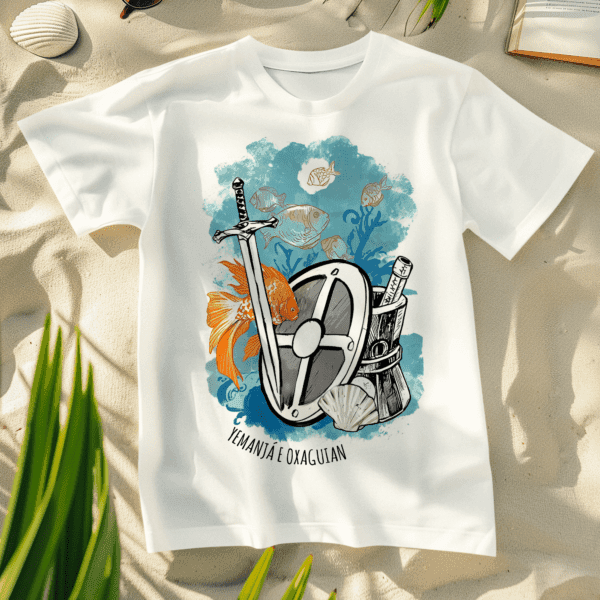 Camiseta ferramenta Yemanjá e Oxaguian