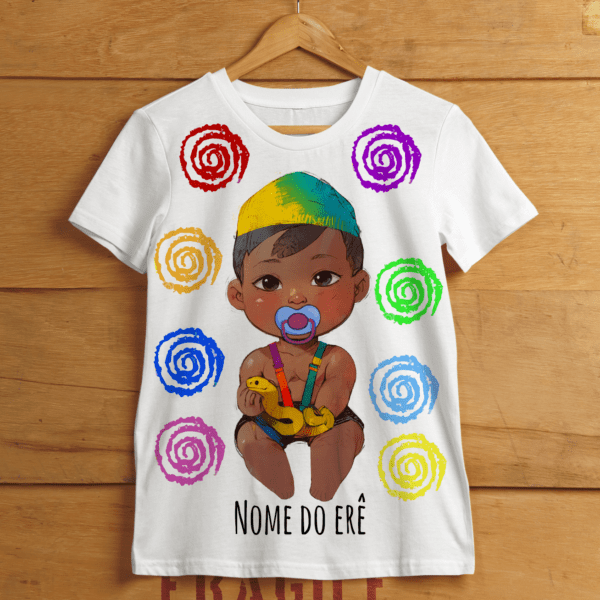 Camiseta Erê de Oxumarê bonequinho