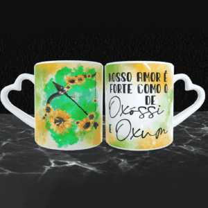 Caneca casal Oxum e Oxóssi