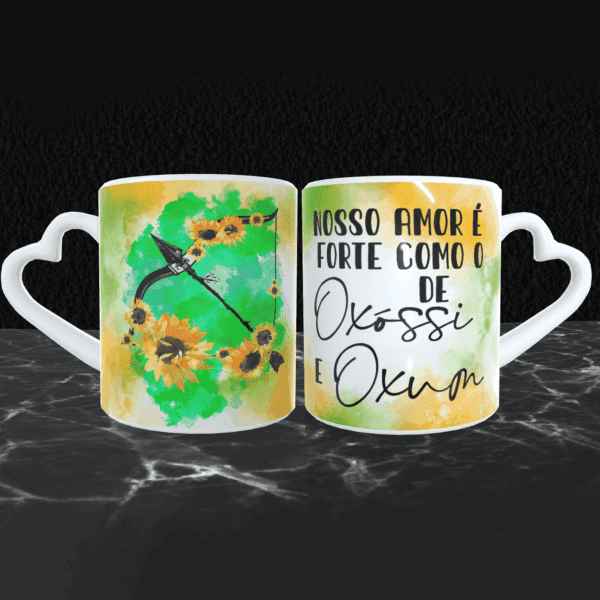 Caneca casal Oxum e Oxóssi