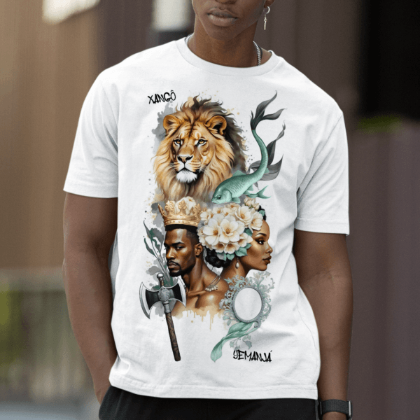 Camiseta Orixás Yemanjá e Xangô