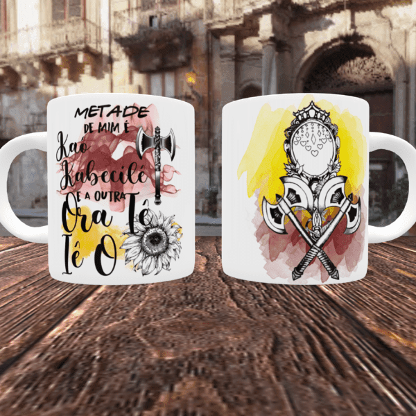 Caneca Metade Xangô e Oxum