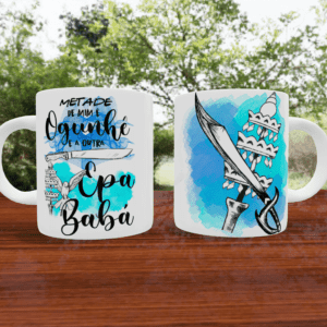 Caneca metade Ogum e Oxalá
