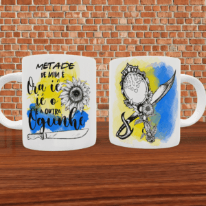 Caneca metade Oxum e Ogum