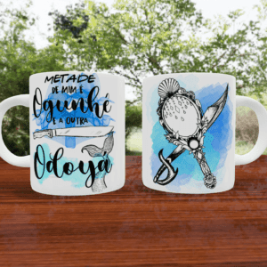 Caneca metade Ogum e Yemanjá