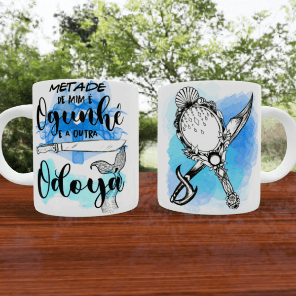 Caneca metade Ogum e Yemanjá