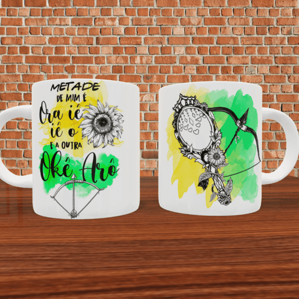 Caneca metade Oxum e Oxóssi