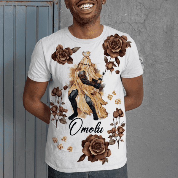 Camiseta Omolu com rosas