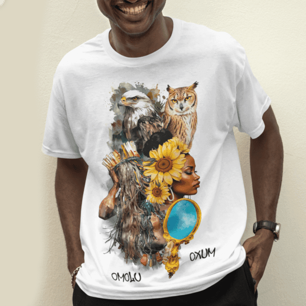 Camiseta orixás Oxum e Omolu