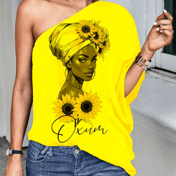 Blusa ombro único Oxum